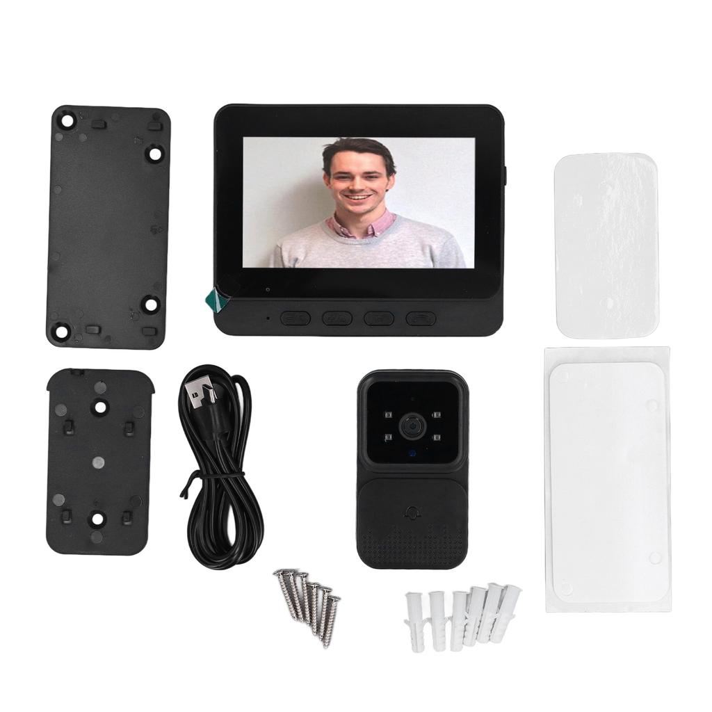 Беспроводной видеодомофон 4.3in стабильное соединение 2-сторонний домофон WiFi видеодомофон для дома в помещении