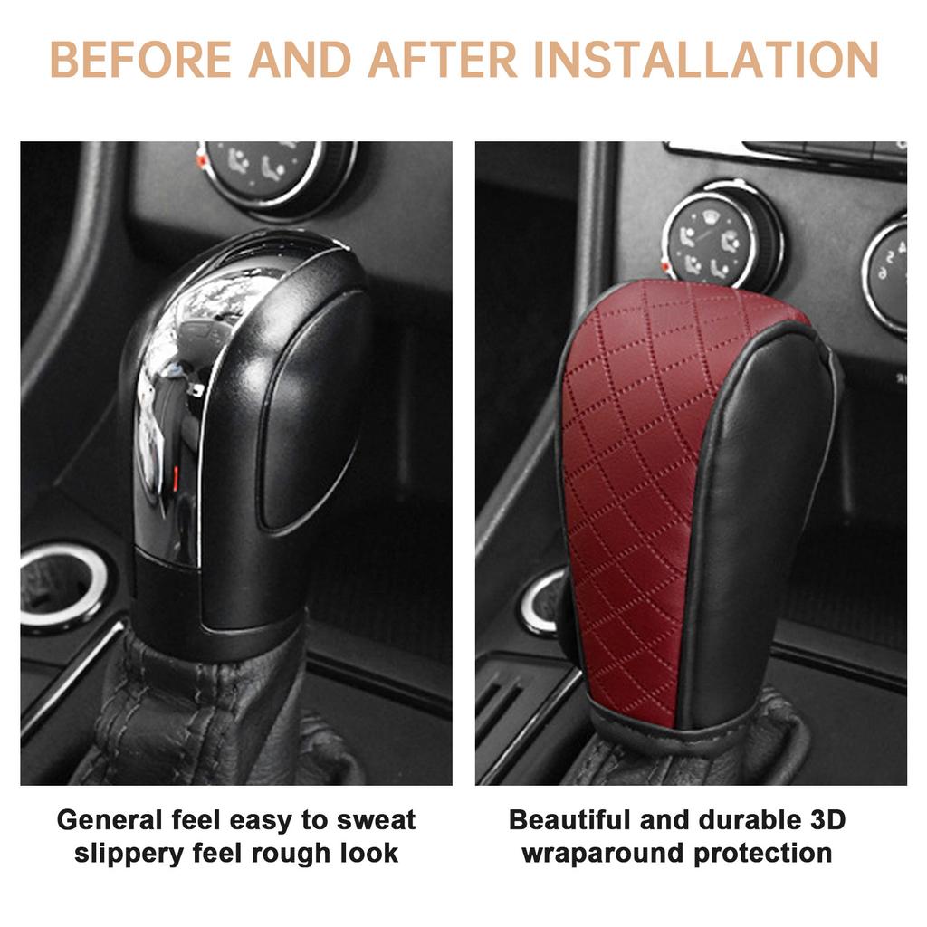 Car Shift Handle Cover Leather Universal Non-Slip Wear-resistant Shift Knob Decor Protective Interior Accessories