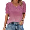 Женская Мода Повседневная V-образный вырез Короткий рукав Принт Рубашка Женские Топы
