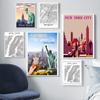Нью-Йорк Манхэттен плакат и принт карта Нью-Йорка путешествия пейзаж холст живопись скандинавский домашний декор для гостиной