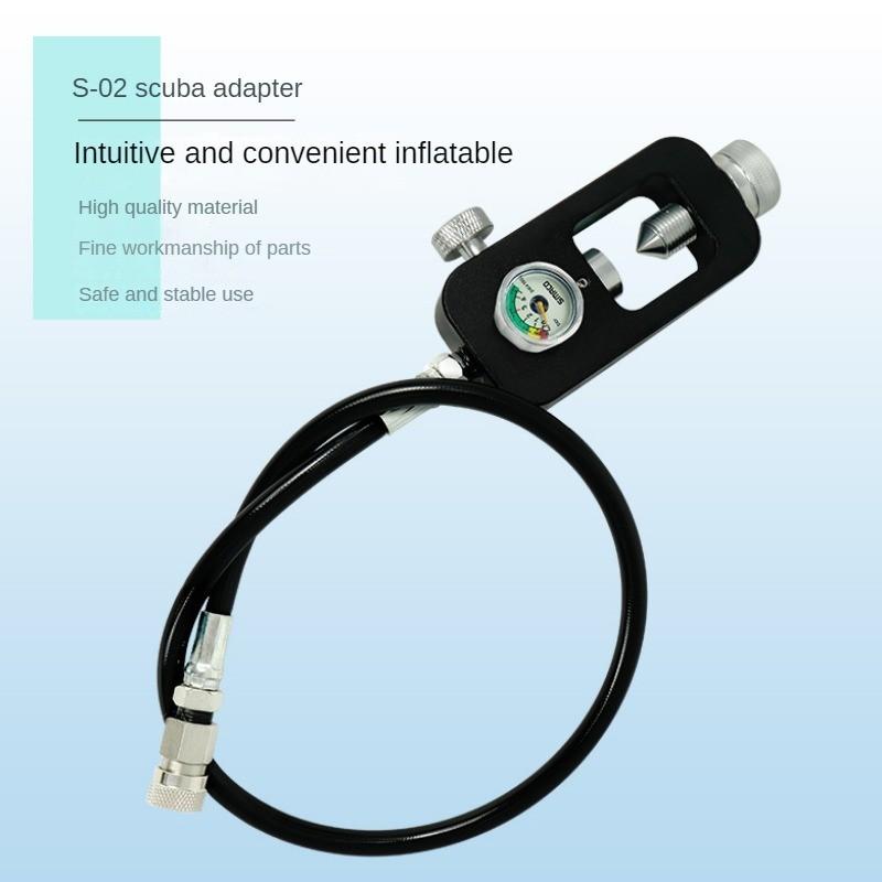 Подводный кислородный баллон, клапан для накачивания, конвертер для акваланга, небольшой адаптер для накачивания акваланга 30 * 13,5 * 4 см