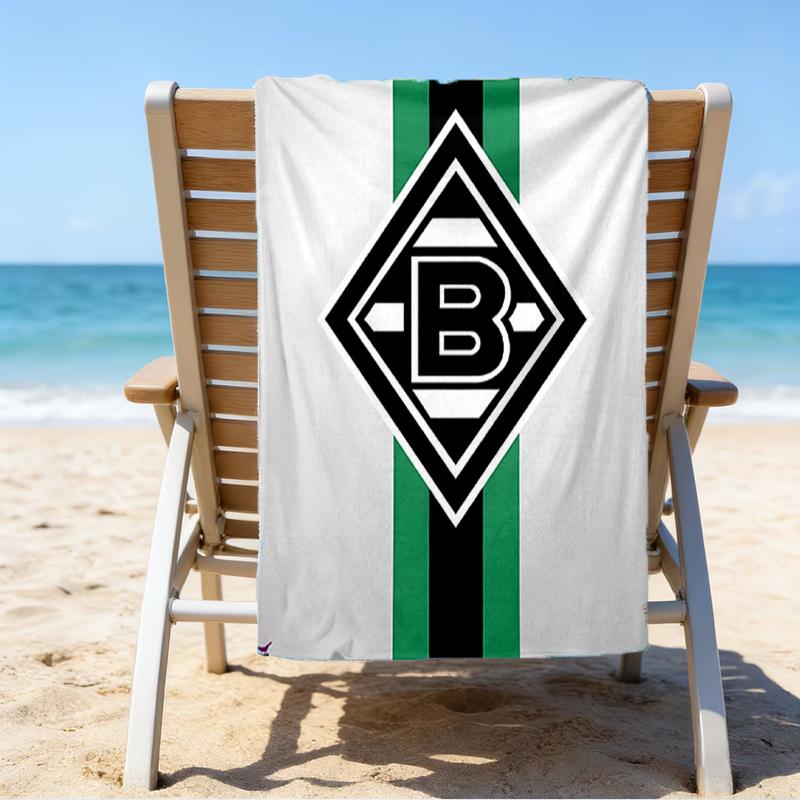 Green Black Borussia Beach Towel - Soft, Absorbent Microfiber, Lightweight, Ideal for The Beach, Parties, Travel, Camping fan gifts