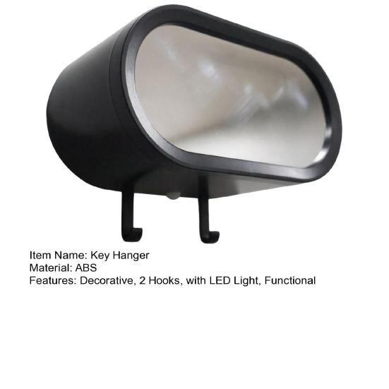 Настенный держатель для ключей от машины в гараж с LED-подсветкой, 2 крючка, органайзер для ключей от машины для прихожей дома или декора гаража