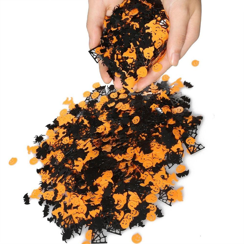 Pumpkin Spider Halloween Confetti Glitter Decorations PVC Witch Bats Table Confetti Cartoon Halloween Party Decor