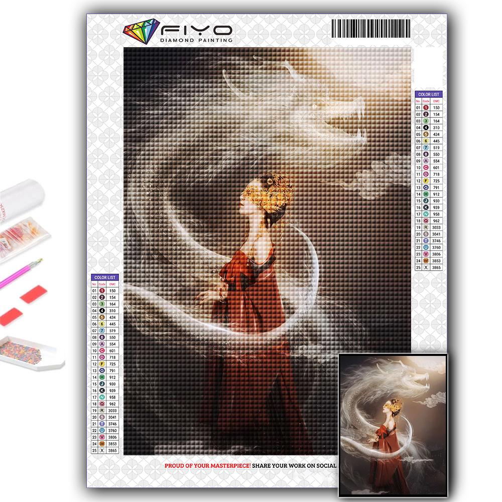 Алмазная вышивка Китайский дракон 5D DIY Алмазная картина Вышивка крестом Горный хрусталь