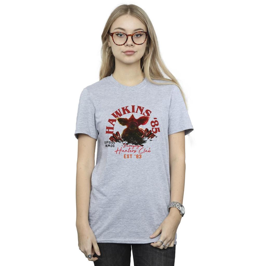 Netflix Womens/Ladies Stranger Things Hunters Club Cotton Boyfriend T-Shirt