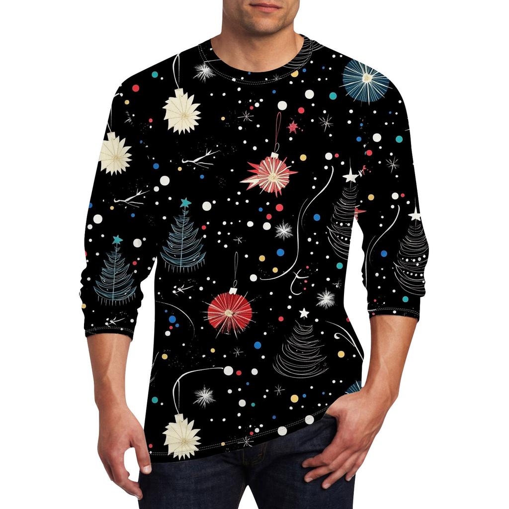 Men's T Shirt O-Neck Clothing Apparel Outdoor Long Sleeve Print Fashion Designer Vintage