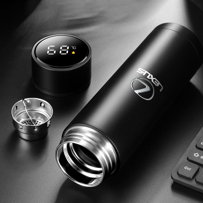 Portable Smart Car Insulated Cup 500ml Water Cup Coffee Tea Thermos For Lexus NX IS 250 RX GS UX RX300 RX350 CT200H GX460 ES LX ADV1