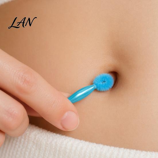 Nail Crevice Cleaning Tool 2PCS Belly Button Brush, Soft Portable Navel Dirt Remover, Skin Travel Body Brush Tool, for Care And Funny Christmas