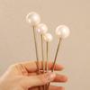 Simple Wedding Metal Headdress Pearl Hair Stick Hair Accessories U-shaped Hairpin Hair Style Tools