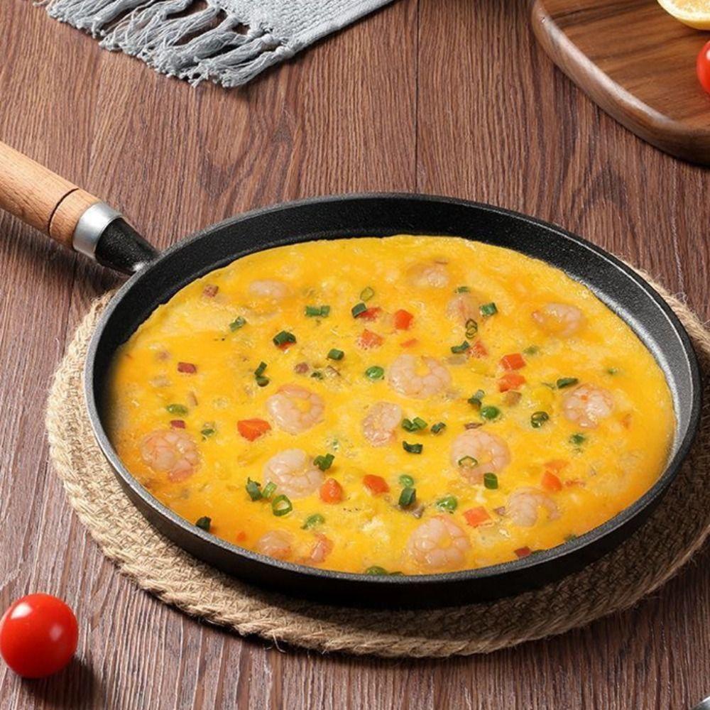 Сковорода для блинов с антипригарным покрытием, деревянная ручка, сковорода-гриль, чугунная сковорода для омлета