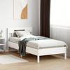 VidaXL Bed Frames with Headboard, Single Bed with Slat Base, Adult Bed, Bedroom Furniture, Modern, White 842659