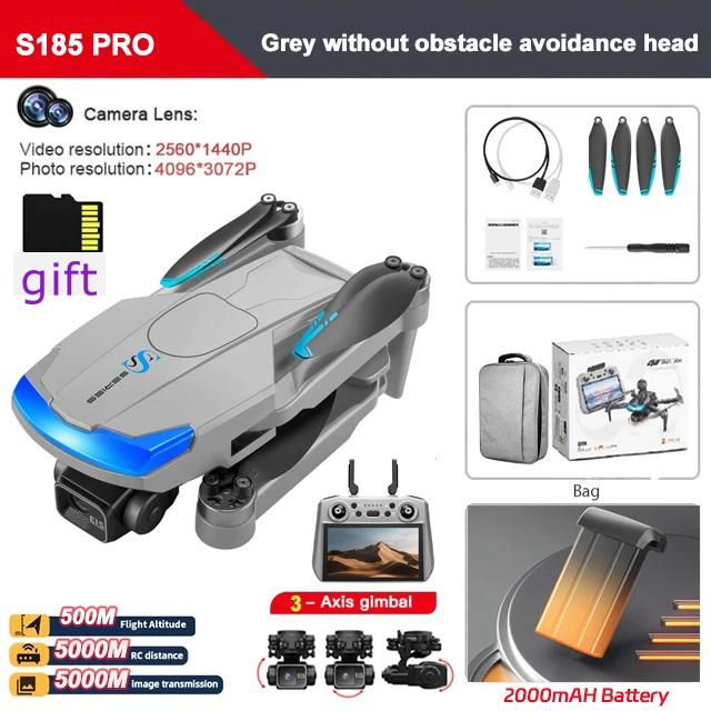 S185 GPS Drone Professional HD Camera 6-inch Touch Screen 3-Axis Gimbal EIS Relay Aircraft Laser Obstacle Avoidance Dron Toy