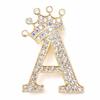 Crown 26 Initial Letters A To Z   Brooch Pins Women