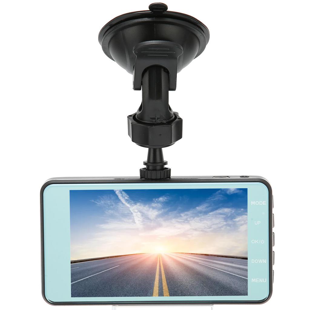 Видеорегистратор для вождения с 4-дюймовым сенсорным экраном HD 1080p, передний и задний, двойной объектив, мониторинг парковки и вождения