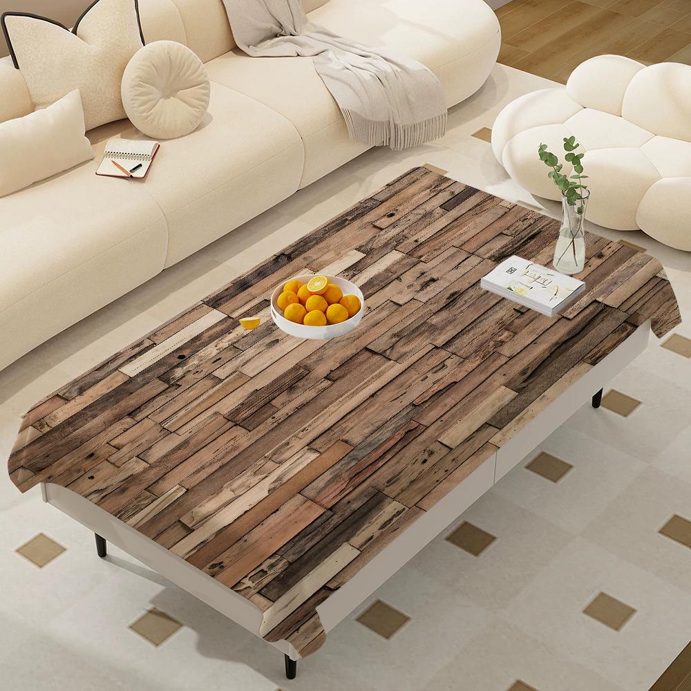 Красивые Деревянные Прямоугольные Скатерти Моющиеся Свадебная Вечеринка Кухня Обеденная Гостиная Украшение на День Рождения Стол