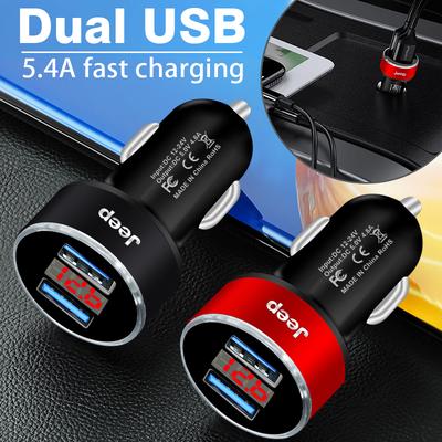 Автомобильное зарядное устройство 2 USB-порта Быстрая зарядка Цифровой дисплей Автоаксессуары Для Jeep Grand Cherokee WJ WK WK2 Wrangler TJ JK 2 4 двери