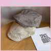 Vintage Plaid Beret Hat For Women With Sun Protection And Breathability For Spring And Summer Fashion