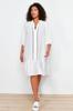Женское стильное белое пляжное платье с v-образным вырезом и воланами больших размеров