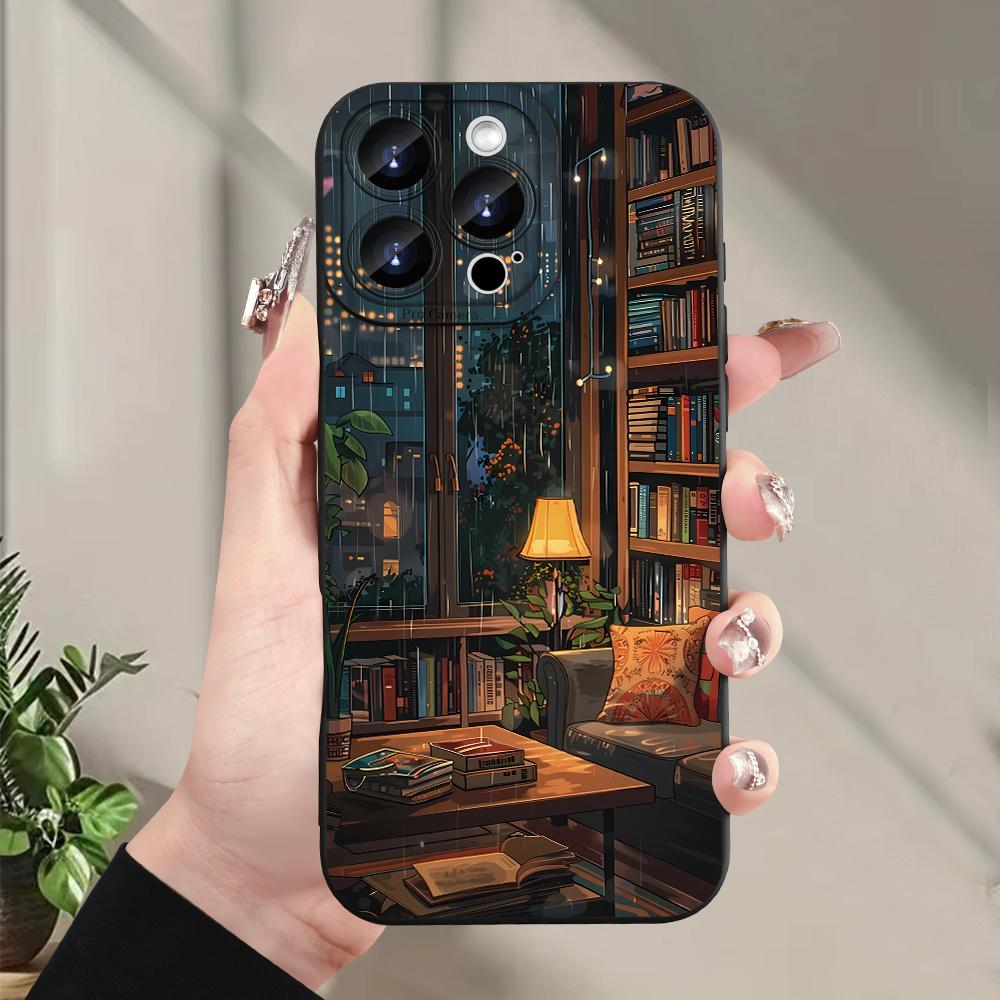 Горячая новинка чехол для телефона с принтом книжной полки для iPhone 17 16 15 14 13 12 11 Pro/ Max /Plus, противоударный и защищающий от падений
