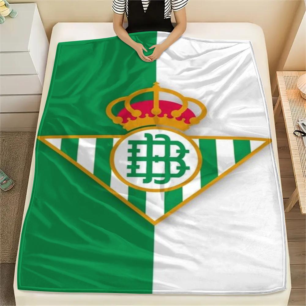 1Pc Real Betis Print Flannel Blanket, High quality Comfortable for All Seasons, Home Decor, Warmth and Comfort, Perfect for Christmas GiftS