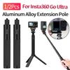 1/2 шт. Селфи-палка из алюминиевого сплава, удлинительный шест для Insta360 Go Ultra/X5, регулируемая ручка-захват для карманных камер Pocket 3 Action