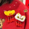 Lucky Spring Festival Pin Coin Chinese Style Pin Fashion Lion Dance Brooch  Party
