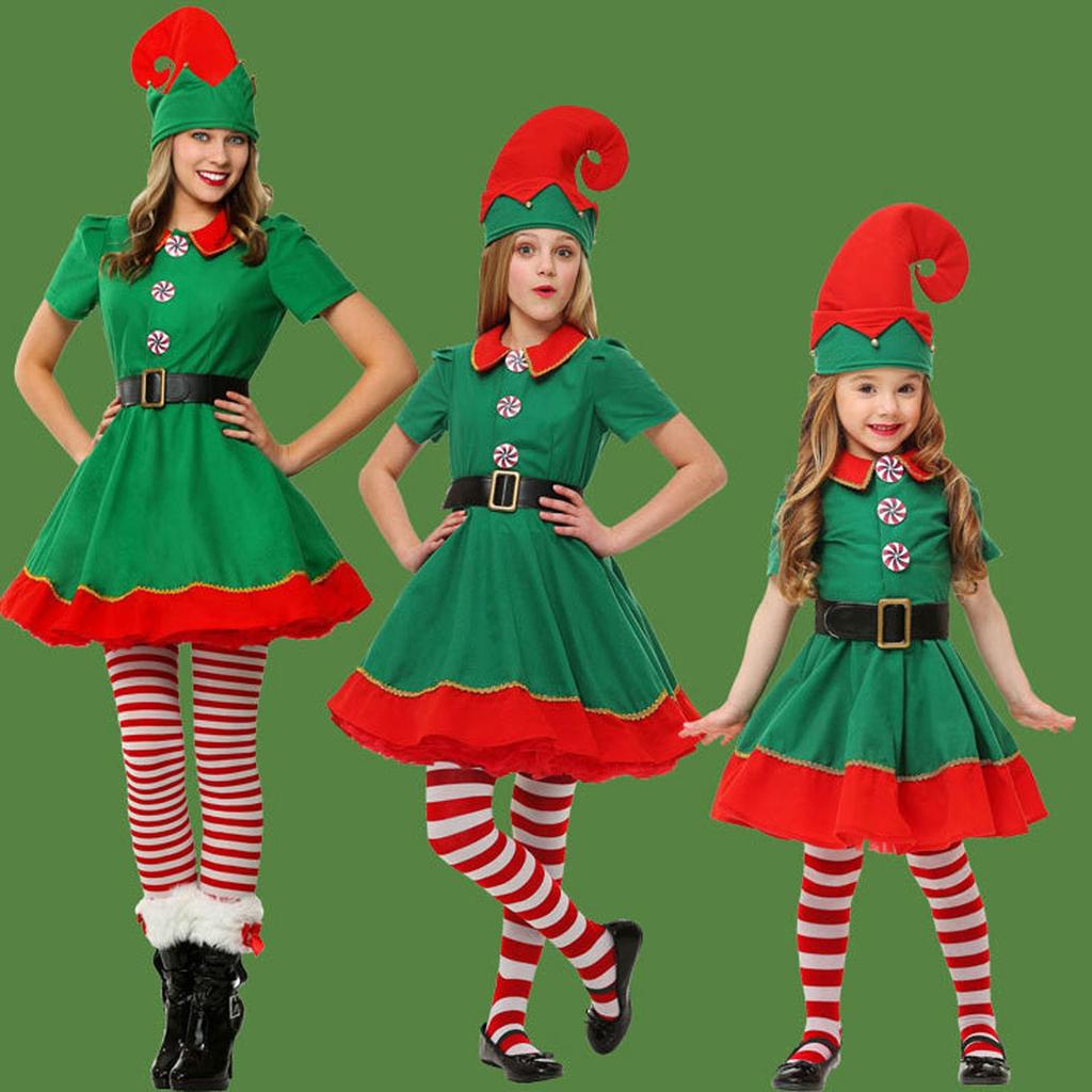 Christmas Boys And Girls Long Sleeves Performance Costumes Parent-child Performance Costumes