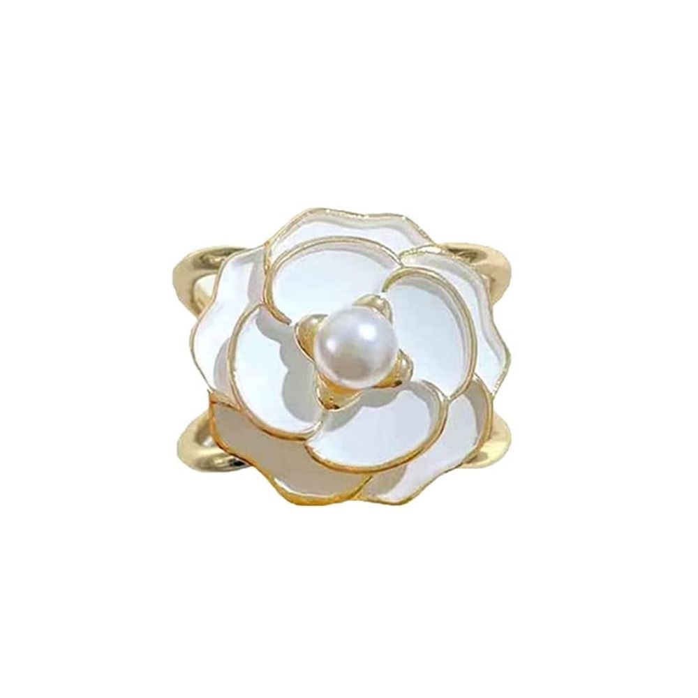 Камелия Пряжка для шарфа Кольцо для одежды Держатель-обертка Жемчужный Цветочный Зажим для кольца для шарфа Пряжка для шелкового шарфа