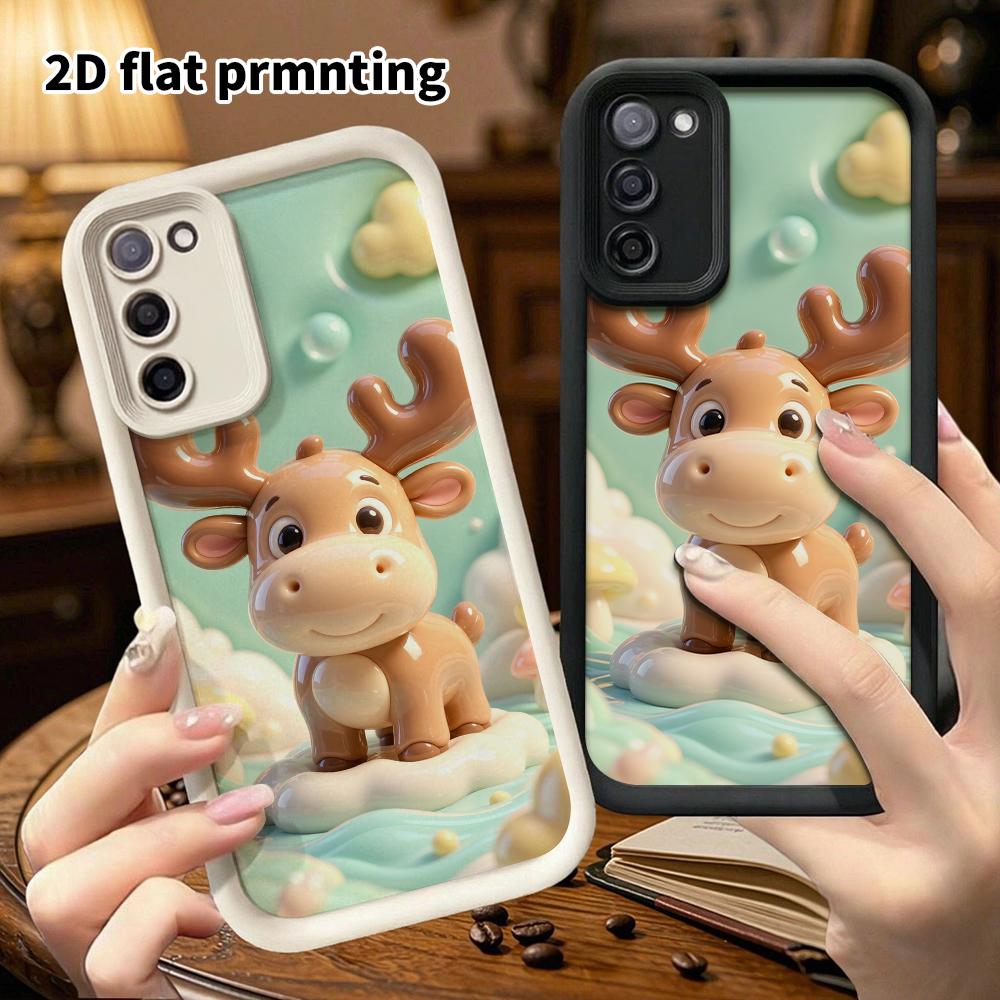 Phone case: 2D flat case suitable for Samsung Galaxy A34 A35 M05 M06 S20 S22 S21 FE Plus 5G protective cases, soft vinyl moose, perfect holiday gift f