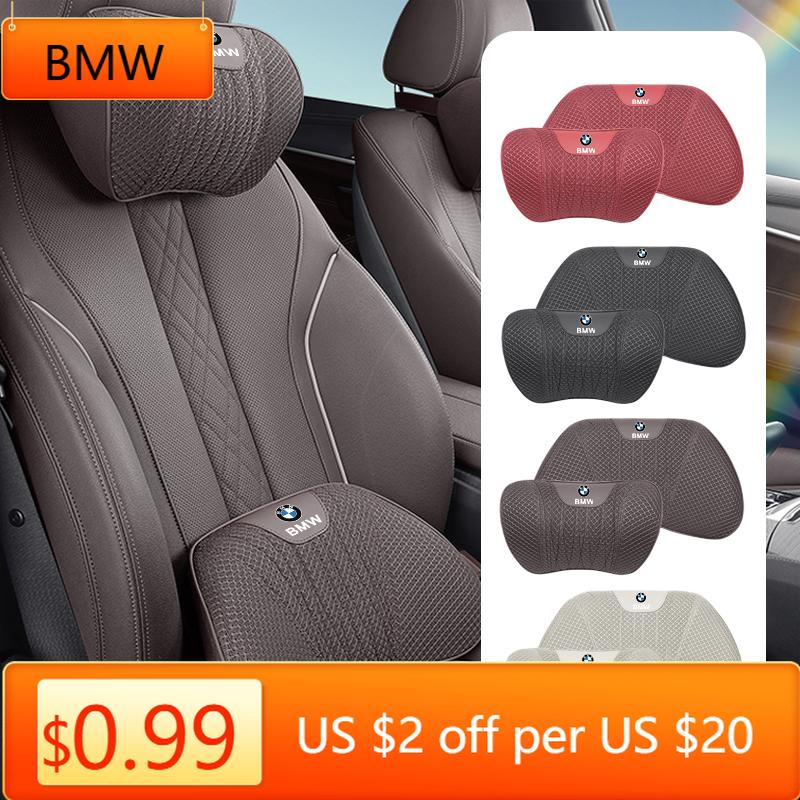 LGECB1 Car Sticker Car Headrest Neck Support Waist Pillow Auto Seat Accesorios For BMW E46 E90 E60 F30 F10 E39 i3 i4 X1 X2 X3 X5 X4 X6