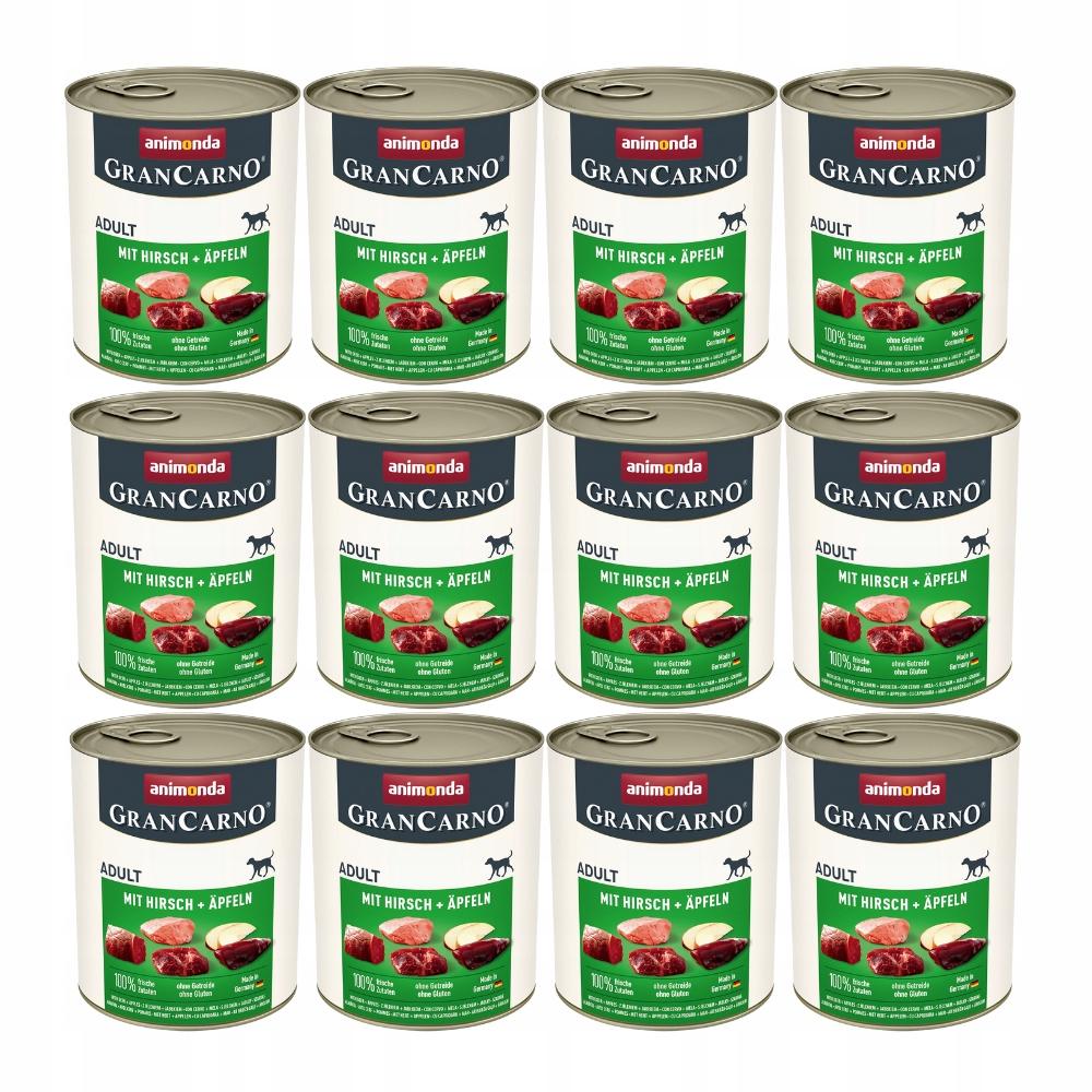 Animonda Grancarno Adult Deer And Apple Wet Dog Food Can 12X800G