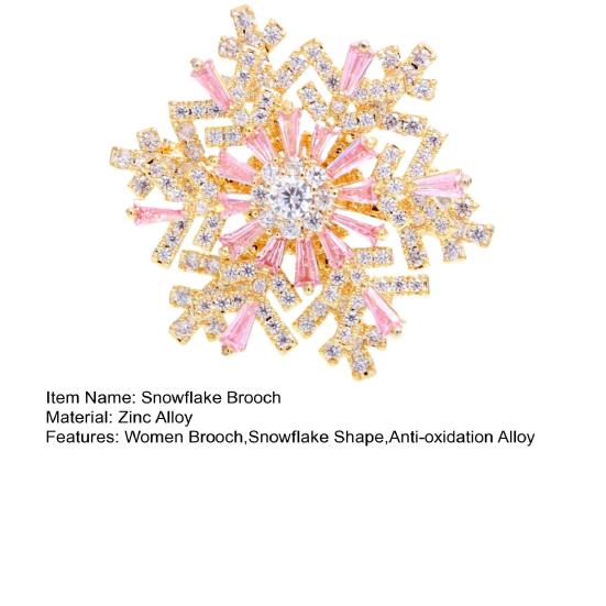 Snowflake Brooch Full Diamond Multifunctional Jewelry for Suits Coats Bags Exquisite Sparkling Design Durable Alloy Material Secure Pin Lapel Pin Gift