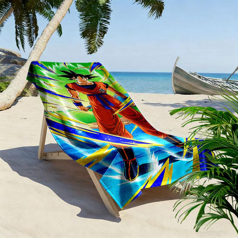 Dragon Ball Print Beach Towel, Large Soft Quick Dry Towel for Beach Camping Swimming