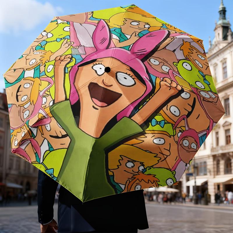 1PC Bob'S Burgers Umbrella Folding Umbrella, Automatic Umbrella 8-Frame for Travel, Casual Lightweight Birthday Christmas gift