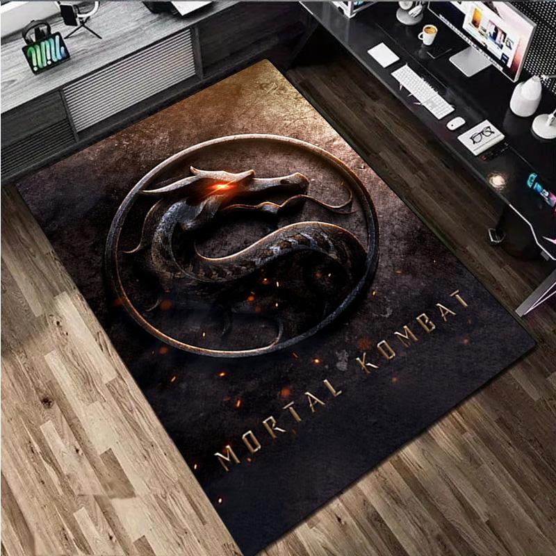 1 шт. Ковер с принтом Mortal Kombat - Домашний декор Ковер для гостиной Спальни Напольное покрытие Зона под компьютерным креслом