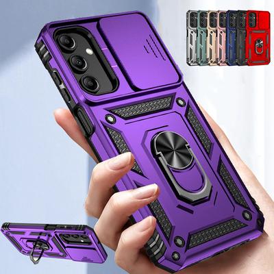 Противоударный чехол с скользящими линзами для Samsung Galaxy A05S A15 A25 A54 A04S A14 A34 A54 5G S20 S21 S22 S23 S24 Ultra Plus FE, задняя крышка с подставкой