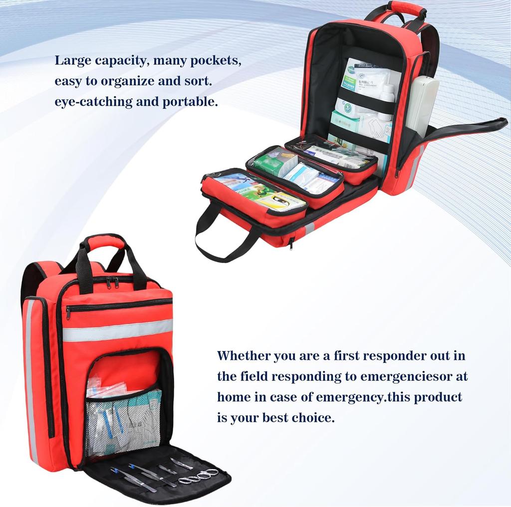Аптечки первой помощи Рюкзаки для экстренного спасения Пустые Большой вместимости Сортированное хранение Для активного отдыха, кемпинга, выживания Медицинские наборы