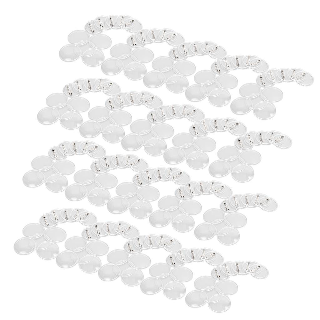 100 комплектов 1,7-дюймовых прозрачных значков на кнопках, многоразовых, износостойких, акриловых, для дизайна поделок своими руками