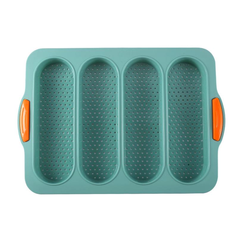 Форма для багетов и хлеба с 4 ячейками, силиконовая, антипригарная