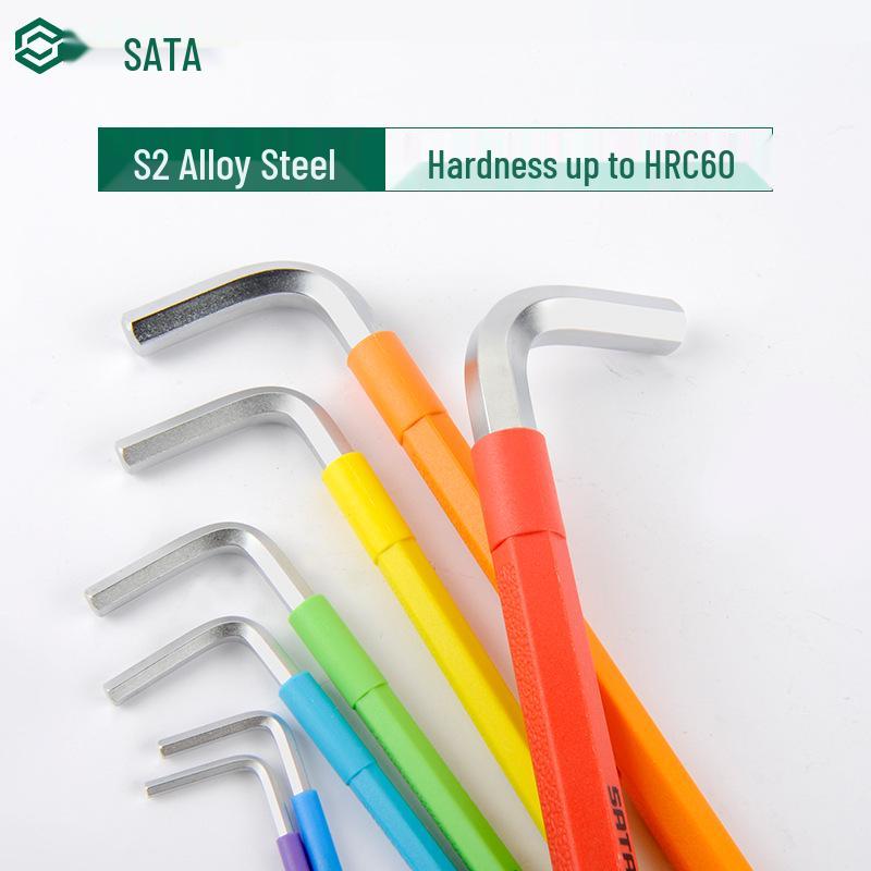 SATA Extra Long Torx Set: Magnetic Ball End Hex Keys with Hexagonal Center Hole.