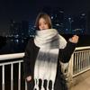 Korean-Style Plaid Cashmere-Inspired Scarf: Warm, Versatile Winter Shawl for Women