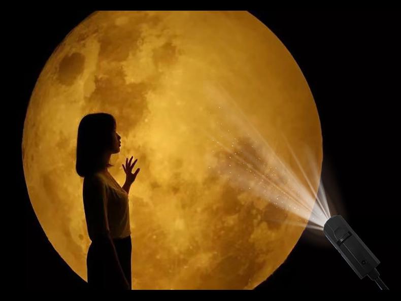 Лампа-проектор Луны - Ночной светильник с логотипом Welcome Starry Sky для спальни, заката и фонового освещения 