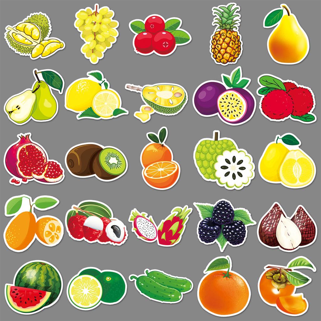50 Fruit Doodle Personality Cartoon Children's Creative DIY Mobile Phone Case Water Cup Suitcase Sticker Waterproof