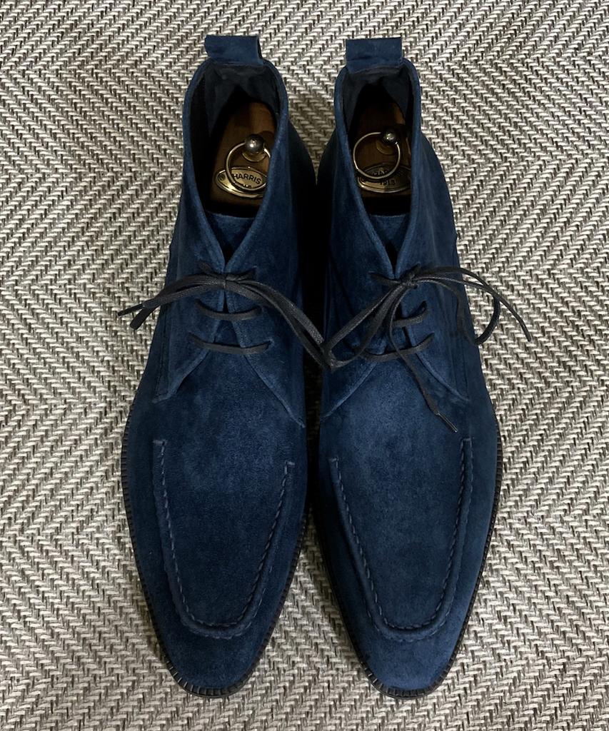 Joenshoe Holst Suede Chukka Boots Dark Navy