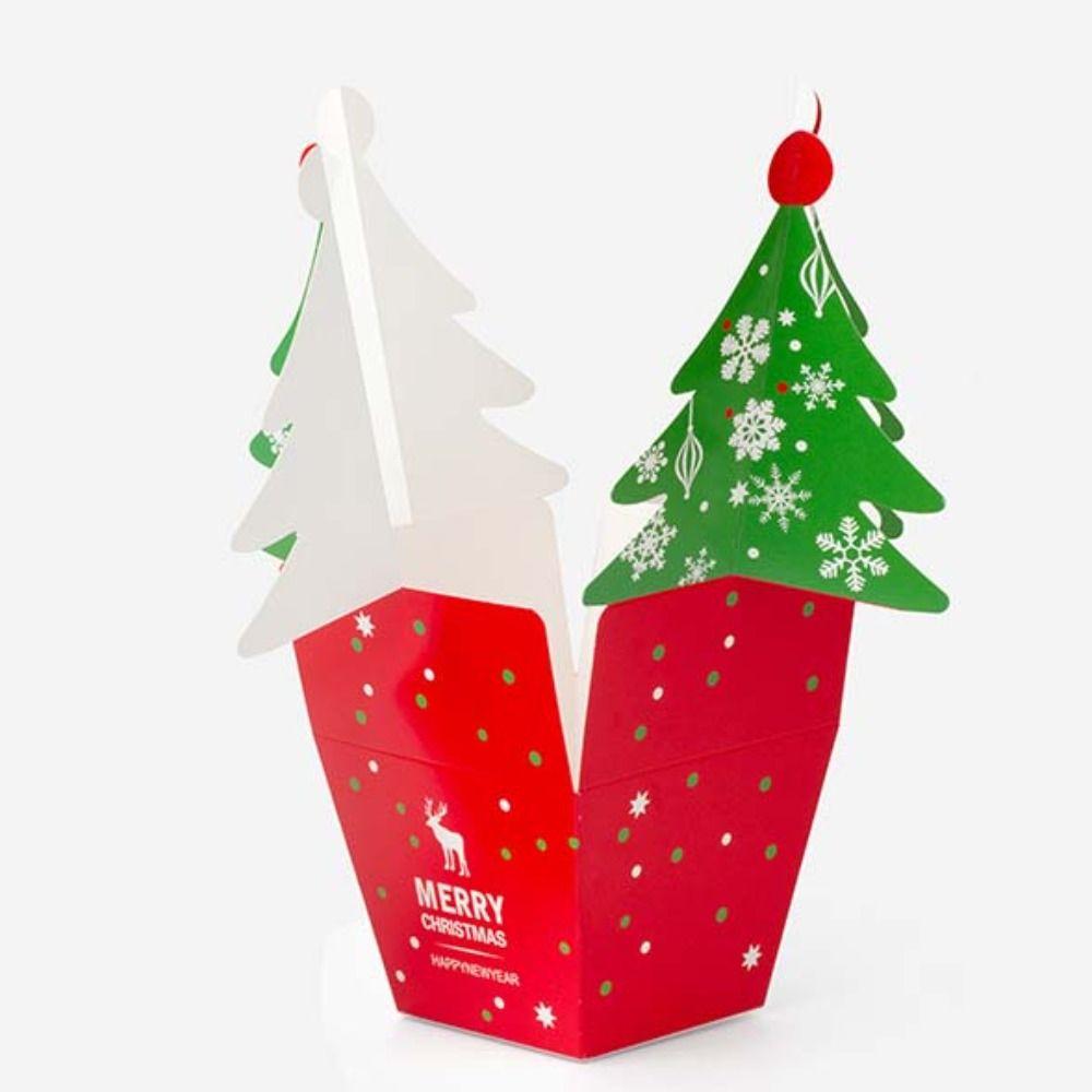 10 Pcs Large Capacity Christmas Gift Box Paper Gift Packaging Box Christmas Tree Candy Box  Navidad