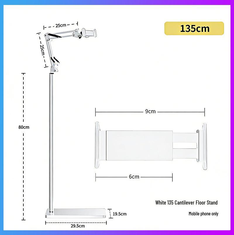 Adjustable Cantilever Mobile Holder: Portable Bedside & Floor Stand for Phones & Tablets