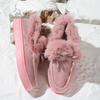 Women's Snow Boots, Women's Cotton Shoes, Round Toe Thick Sole with Velvet, Large Size Sewn Bag, Bean Shoes, Winter Version