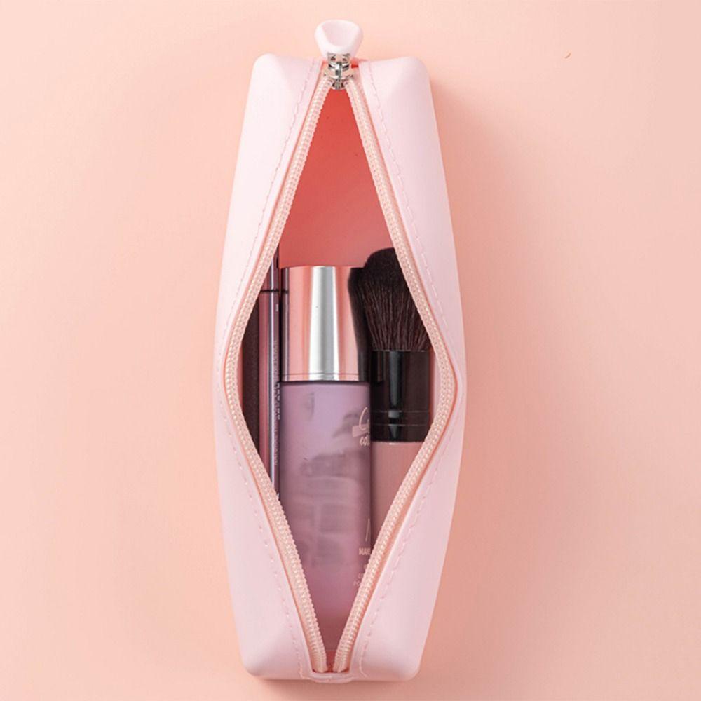 Silicone Pencil Case Large Capacity Cosmetics Storage Bag Durable Pen Bag School Supplies