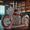 Бутылка для виски в форме мотоцикла 11 унций Новинка Стеклянный декантер 3D гравировка Креативная Для мужчин Мотоциклист/Любитель алкоголя Коллекционер-jinmu3_siasd